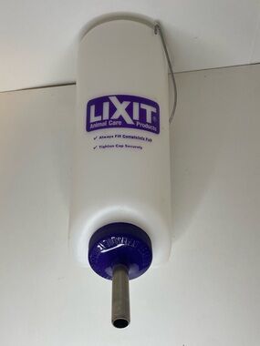 Small Pet Water Bottle in White & Purple -